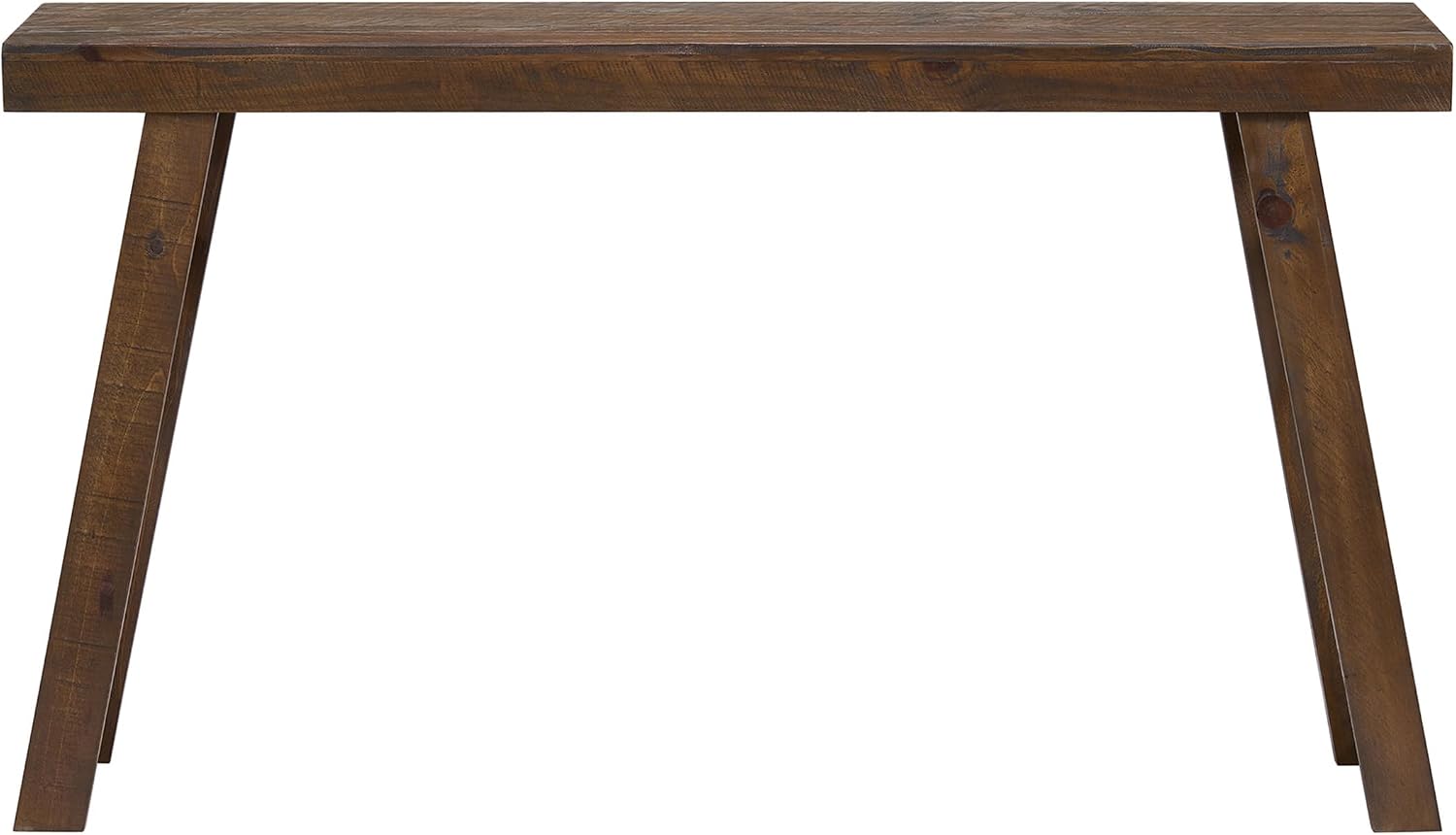 Alaterre Furniture Lawas Solid Wood Console Table - 56 Inch Modern Farmhouse Entryway Table - Easy Assembly Living Room Furniture for Behind The Couch, Entryway, or Hallway (Brown)