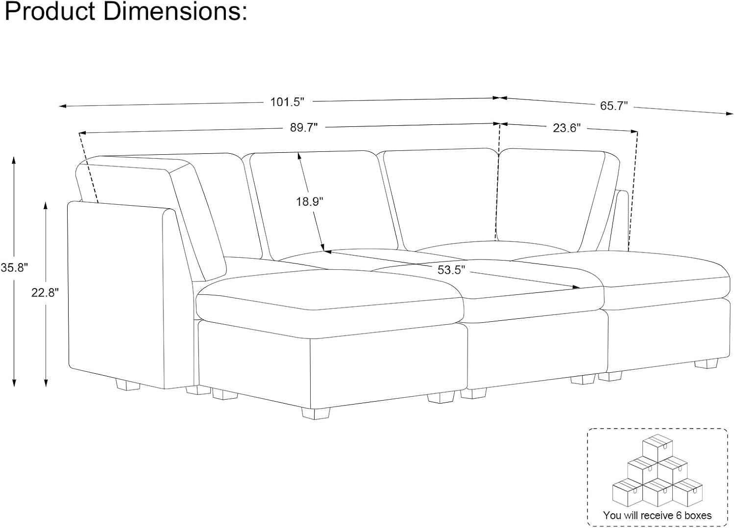 Belffin Modular Sectional Sofa with Sleeper Sofa, Oversized Cloud Couch with Extra Deep Seat, Upholstered 6 Seat Sectional Couches for Living Room, Plush Corduroy Green