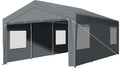 VINGLI 12 x 20 ft Outdoor Portable Storage Shed, Heavy Duty Bike Tent with Roll-up Zipper Door & Windows, Waterproof and UV Resistent Carport for Motorcycle, Garden Tools and Firewood