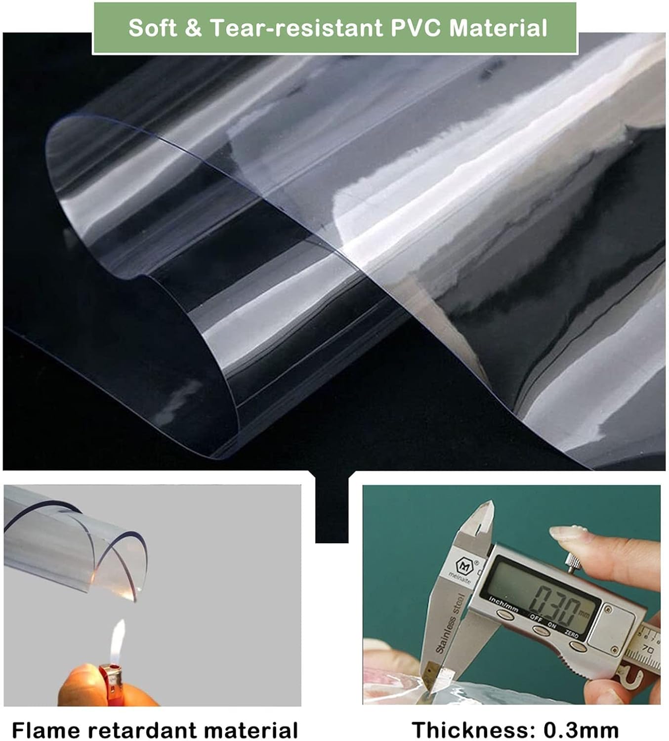 Transparent Waterproof Curtains for Pergola, Transparent Waterproof Rain Shields with Zipper and Eyelets, Tarpaulin Sheet Clear PVC Tarp(16x10ft/5x3m)