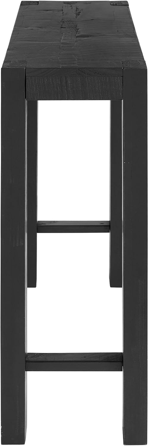 Alaterre Furniture Classic Solid Wood Console Table - 56 Inch Modern Farmhouse Entryway Table - Easy Assembly Living Room Furniture for Behind The Couch, Entryway, or Hallway (Black)