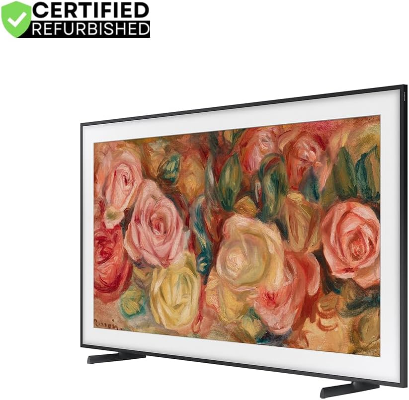 Samsung (Refurbished QN55LS03DAFXZA 55 inch The Frame QLED 4K Smart TV 2024 Bundle with 2 YR CPS Enhanced Protection Pack (Renewed)