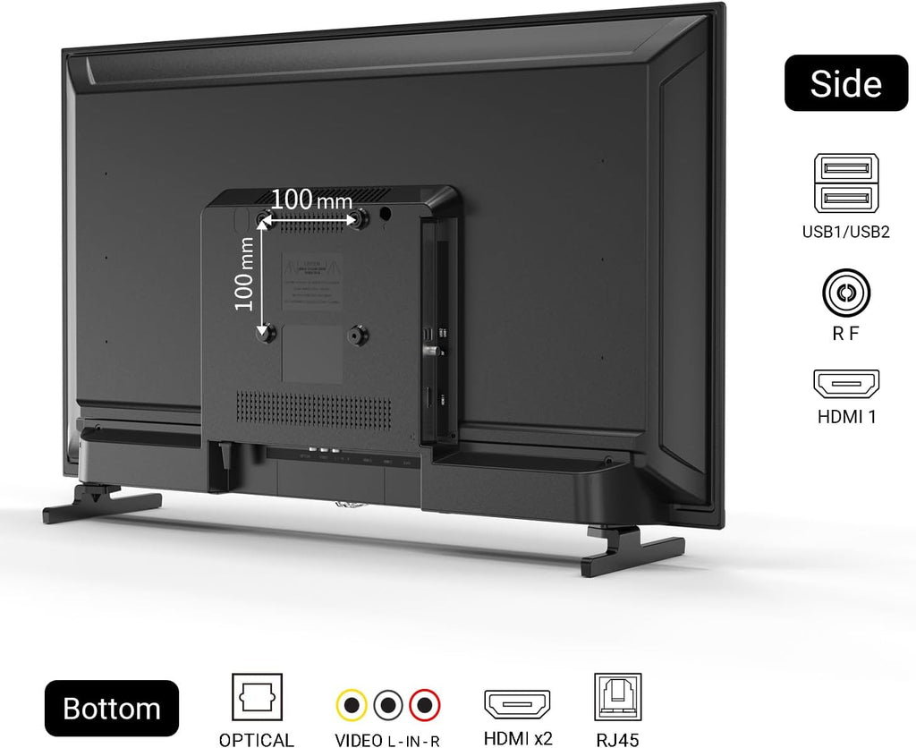 TuTu 32 Inch 1080P FHD Smart TV with Tizen OS TV Compatible HDR Full HD Slim Design Smart TV or Monitor with HDMI, Dolby Audio, Voice Remote, Stream Live(2025 Model)