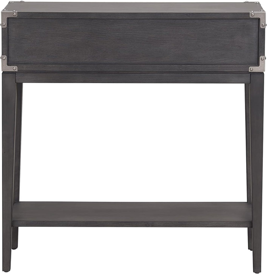 Leick Home 24032 Beckett One Drawer Hall Stand with Shelf for Living Room, Hallway, Entryway, Anthracite/Pewter