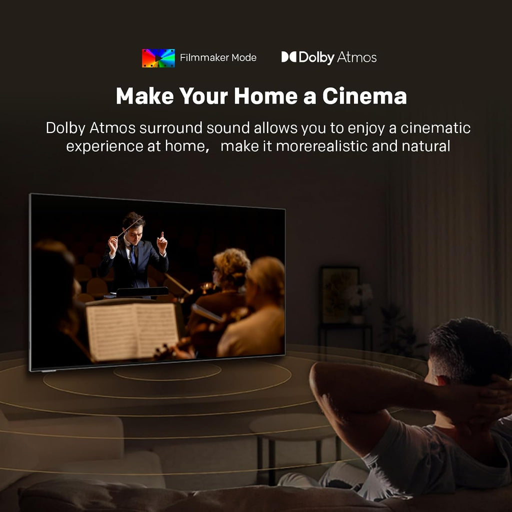 Skyworth 55 Inch C1 Canvas Art TV QLED + 4K UHD Smart TV with Google TV Art Mode Anti-Reflection Matte Screen Dolby Vision Dolby Atmos HDR No External Box (2024 Model, Lifestyle Series)