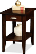 Leick Home Laurent Narrow End Table, with Drawer and Shelf, for Living Rooms and Small Spaces, Chocolate Cherry, 10506