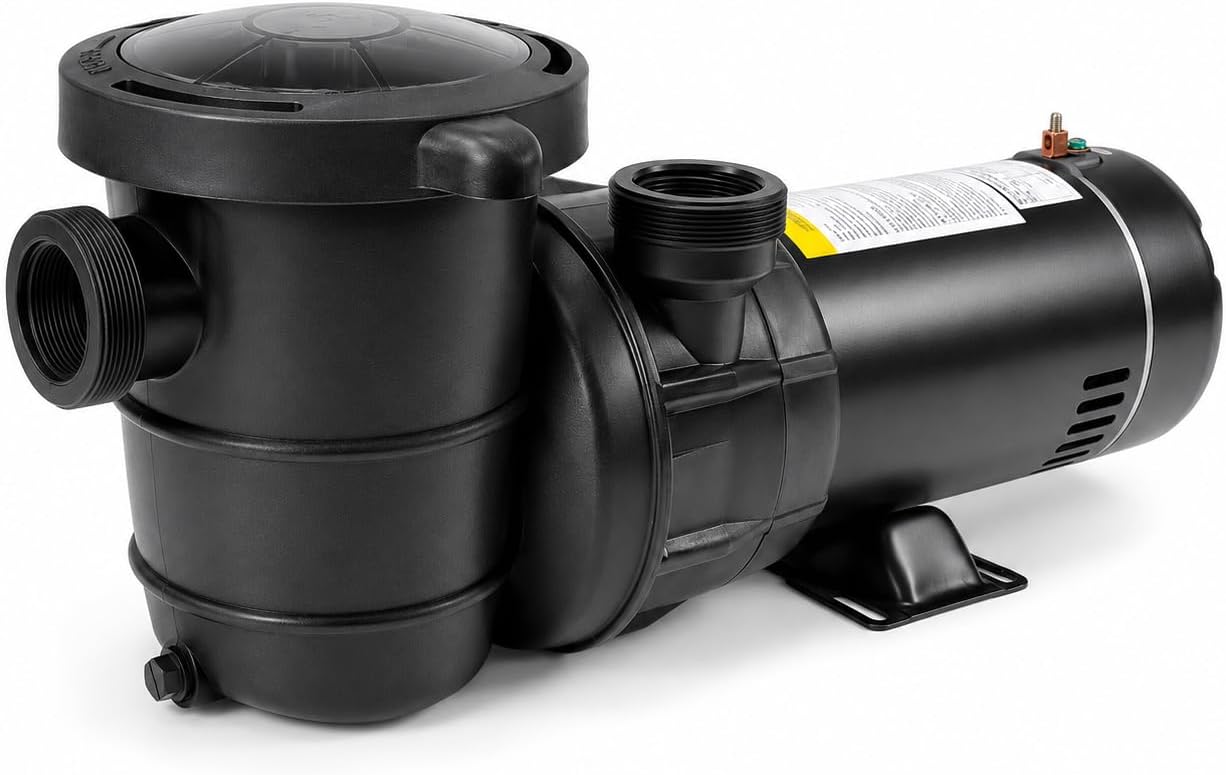 XtremepowerUS 1.5HP High Flow Pool Pump Self Prime for Above Ground Swimming Pool Spa Pump Flow 5400GPH 1.5' Large Strainer Basket Filter