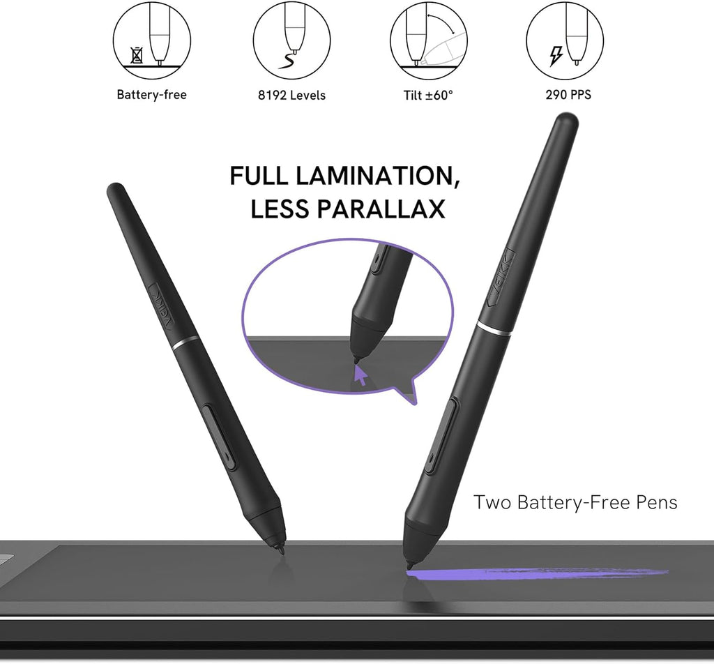 VEIKK VK1200 V2 Drawing Tablet with Screen,11.6-inch Full-Laminated Graphic Drawing Monitor,2 Battery-Free Pens with Tilt Function,6 Customizable Keys,Anti-Glare Glass(Must be Connected to PC to Work)