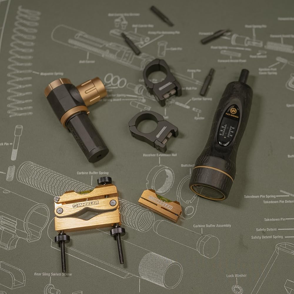 Wheeler Engineering Scope Mounting Kit with Fat Wrench, Reticle Leveling System, Bore Sighter, and Storage Case, for Scope Intallation and Alignment