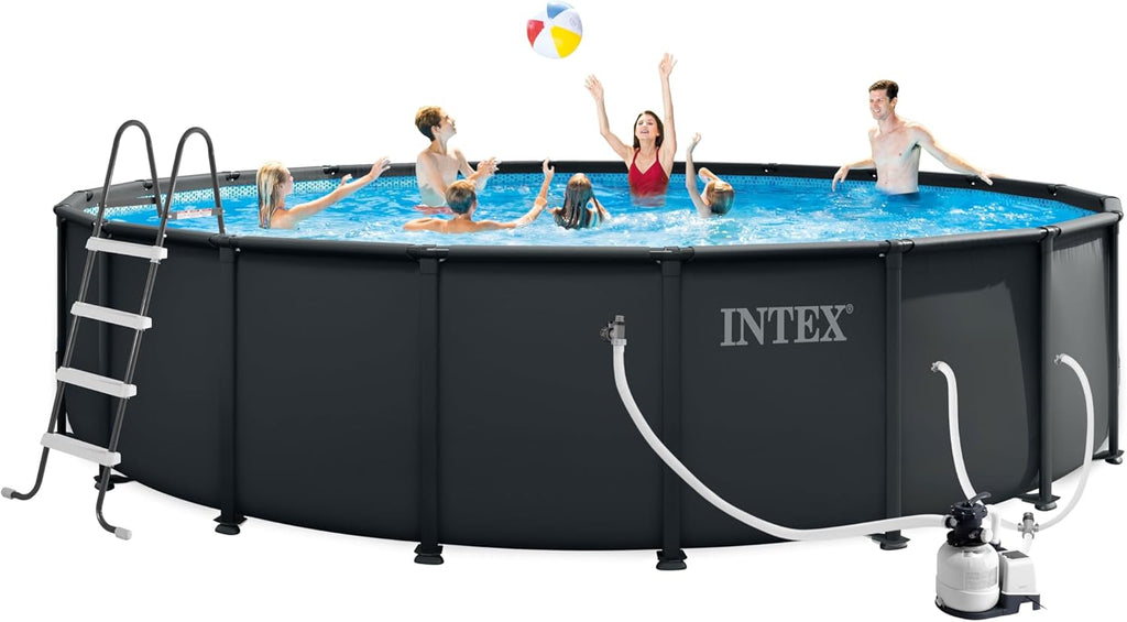 INTEX 26333EP 20ft X 48in Ultra XTR Frame Deluxe Above Ground Swimming Pool Set with 2100 GPH Sand Filter Pump, Removable Ladder, Ground Cloth, Pool Cover, SuperTough, Puncture and Rust Resistant