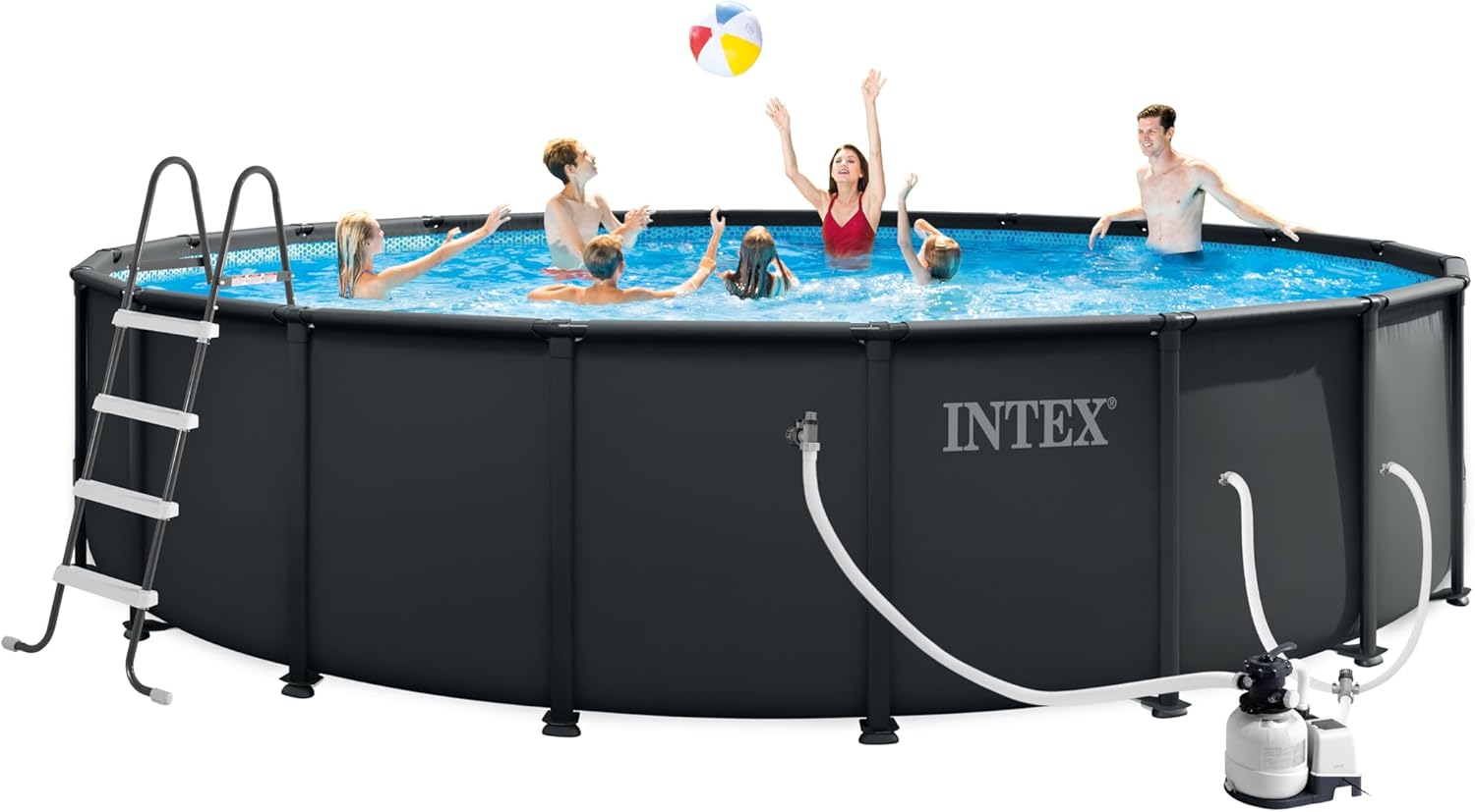 INTEX 26333EP 20ft X 48in Ultra XTR Frame Deluxe Above Ground Swimming Pool Set with 2100 GPH Sand Filter Pump, Removable Ladder, Ground Cloth, Pool Cover, SuperTough, Puncture and Rust Resistant