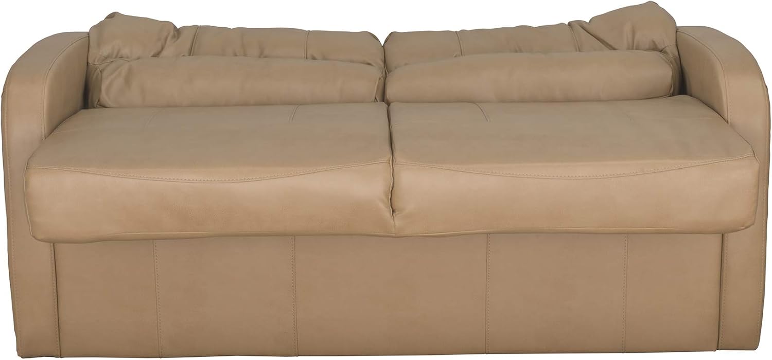 RecPro Charles Collection 60' RV Jack Knife Sofa w/Arms | RV Sleeper Sofa | Toffee