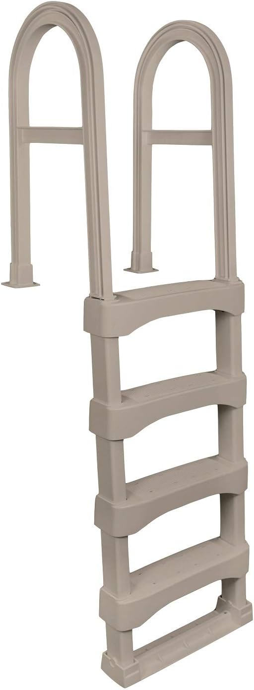 Snap-Lock Deck Ladder for Above-Ground Swimming Pools in Taupe – 60-in Max Height