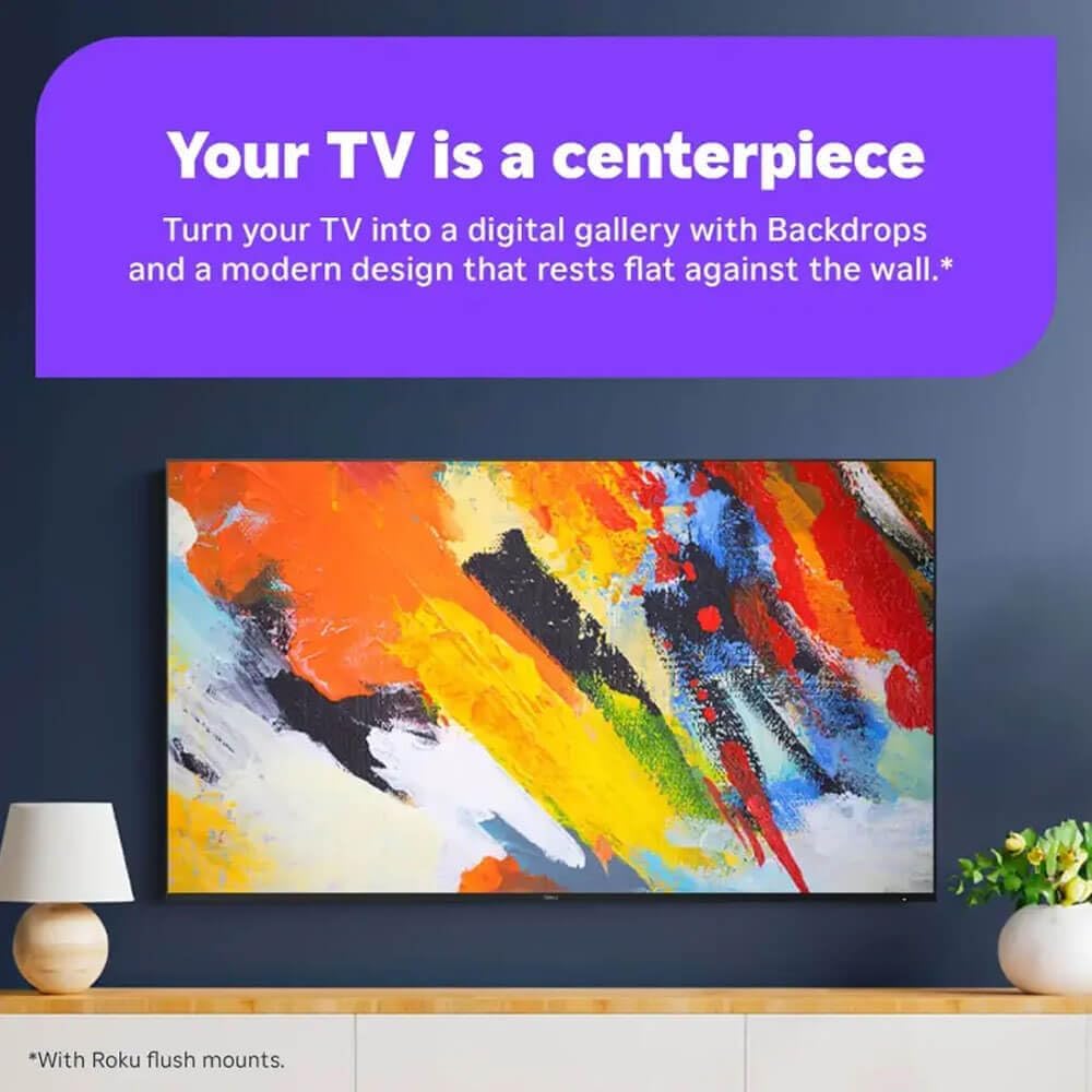 Roku 55 Inch Class Pro Series 4K QLED Mini-LED Smart TV with HDR, Voice Remote, Wi-Fi 6, Dolby Vision, 12 Month CPS Warranty, HDMI Cable and Screen Cleaner for Home Entertainment Streaming (55 inch)