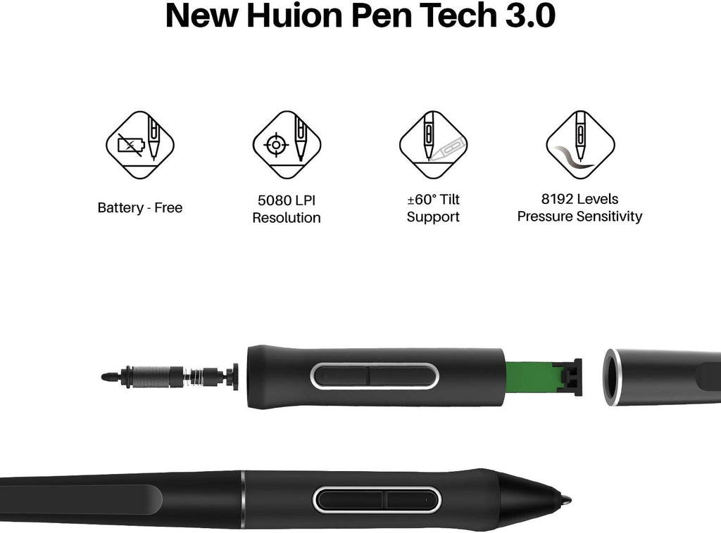 2021 HUION KAMVAS 16 Graphics Drawing Tablet with Full-Laminated Screen Anti-Glare 10 Express Keys Android Support Battery-Free Stylus 8192 Pen Pressure Tilt Adjustable Stand - 15.6 Inch Pen Display