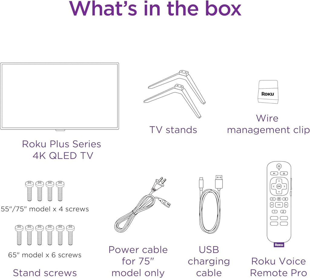 Roku Smart TV – 75-Inch Plus Series 4K QLED RokuTV with Roku Voice Remote Pro, Dolby Vision, Striking 4K Resolution, Automatic Brightness, & Seamless Streaming – Live Local News & Sports