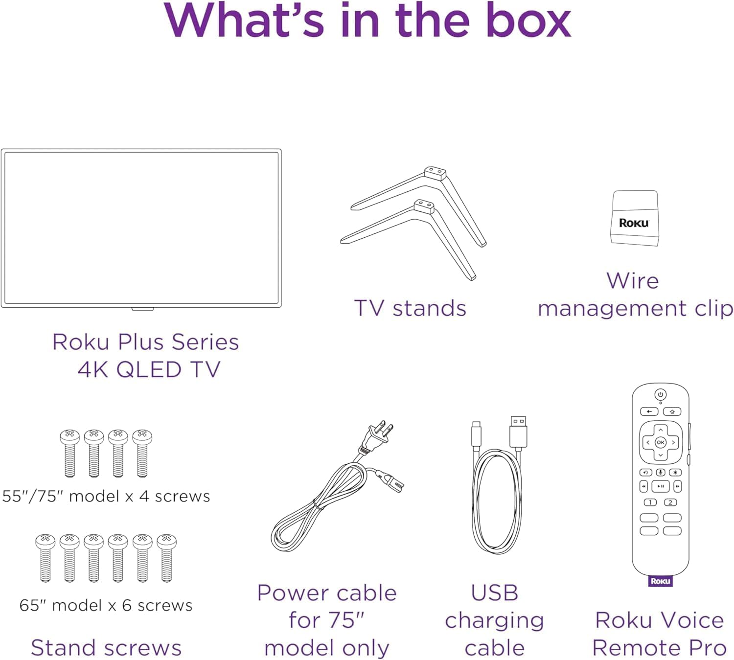 Roku Smart TV – 75-Inch Plus Series 4K QLED RokuTV with Roku Voice Remote Pro, Dolby Vision, Striking 4K Resolution, Automatic Brightness, & Seamless Streaming – Live Local News & Sports