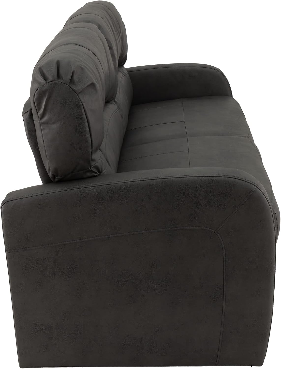 RecPro Charles 65' Jack Knife RV Sleeper Sofa with Arms | RV Furniture | Zero Wall Hugger (Gunmetal)