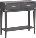 Leick Home 24032 Beckett One Drawer Hall Stand with Shelf for Living Room, Hallway, Entryway, Anthracite/Pewter