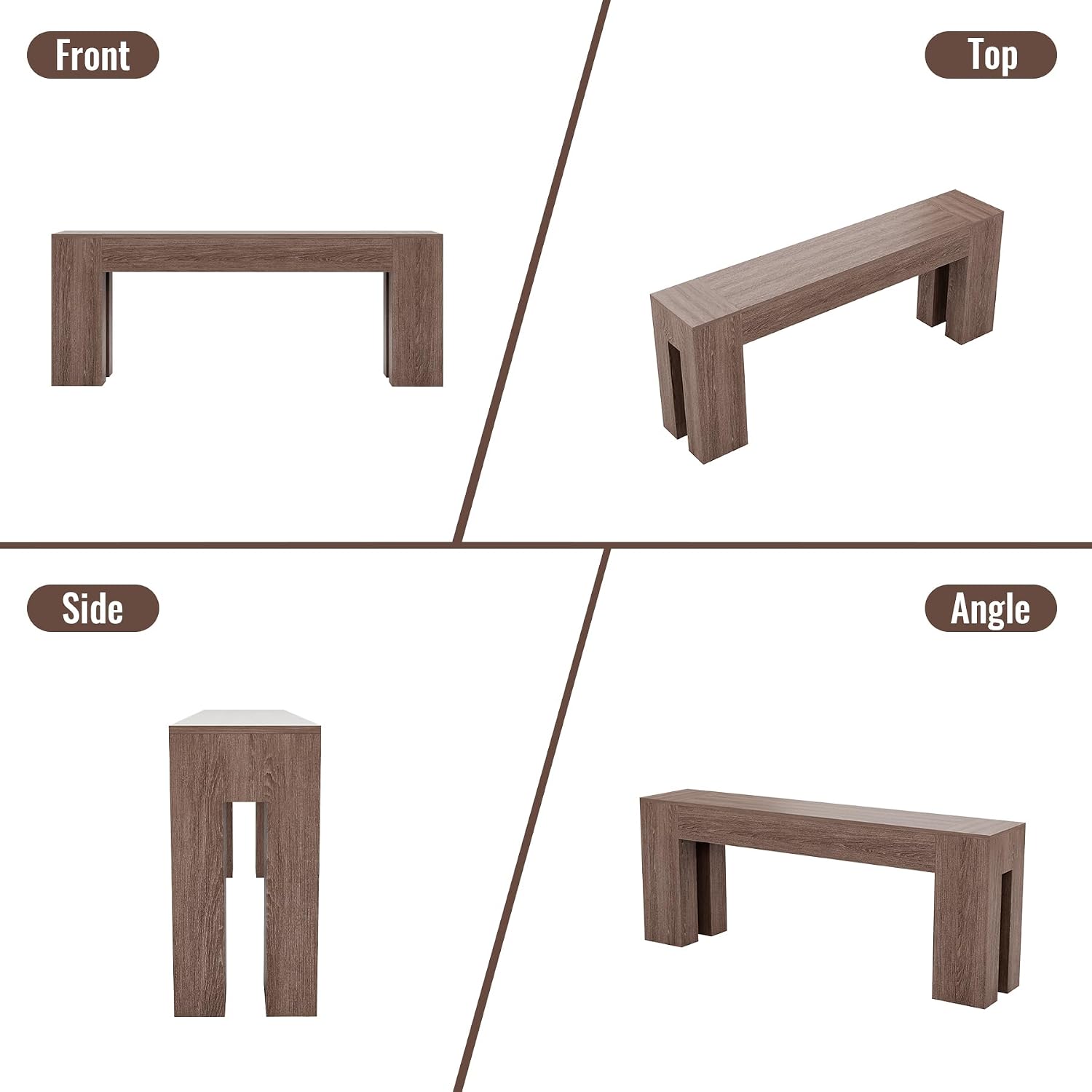 Epecoya Extra Long Sofa Console Table for Entryway Living Room, 79-Inch Farmhouse Wood Behind Couch Table, Rectangular Accent Console with Wooden Double Base for Hallway Foyer Entrance, Light Brown