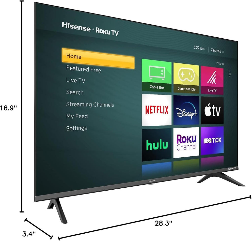 Hisense 32-Inch Class H4 Series LED Roku Smart TV with Google Assistant and Alexa Compatibility (32H4G, 2021 Model)