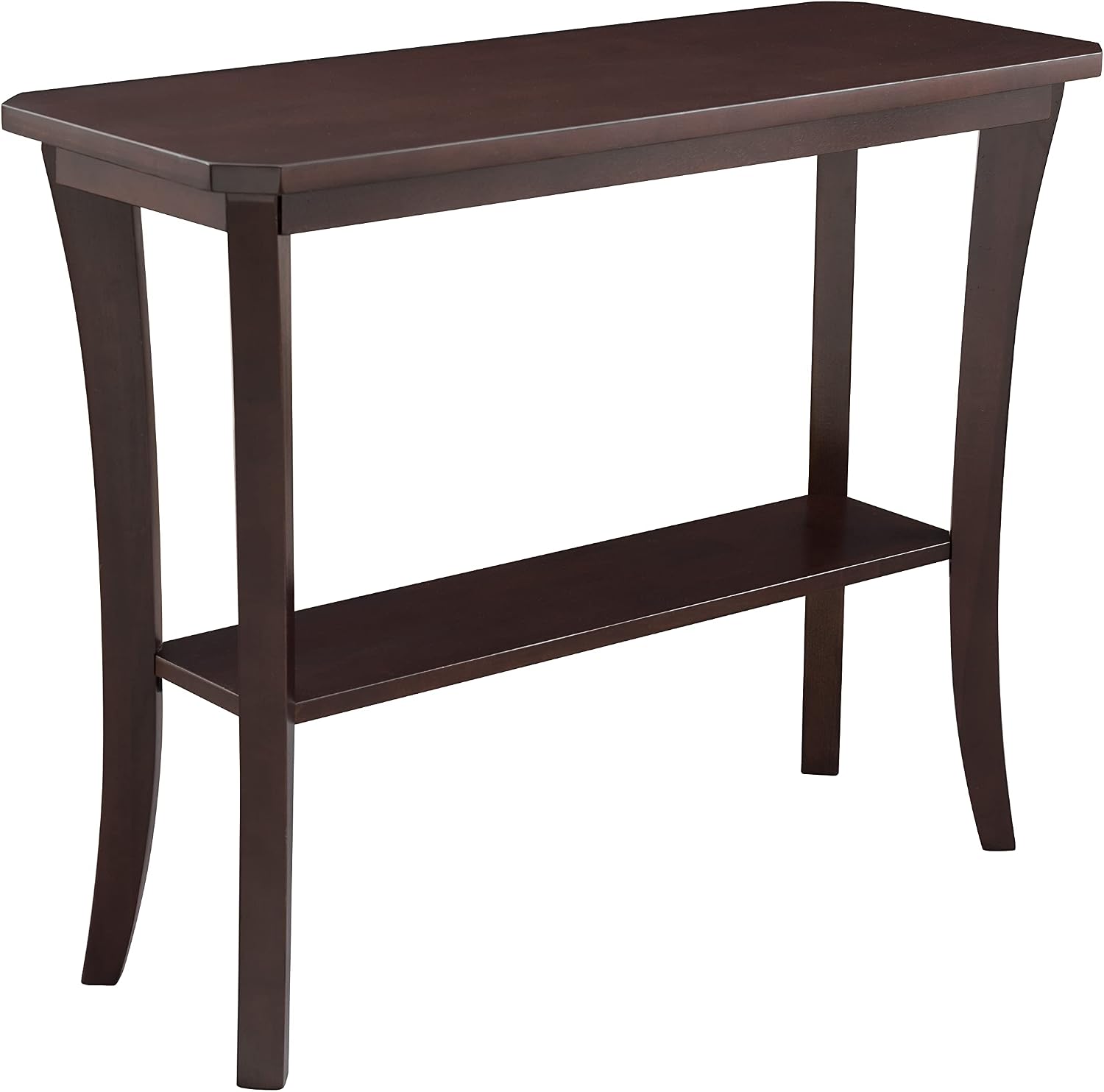 Leick Home Boa Console Table, Solid Wood, Bottom Display Shelf, Narrow Depth, Easy-Assembly, For Living Room/Hallway, Chocolate Cherry, 38.0 in. W x 14.0 in. D x 30.0 in. H, 10332