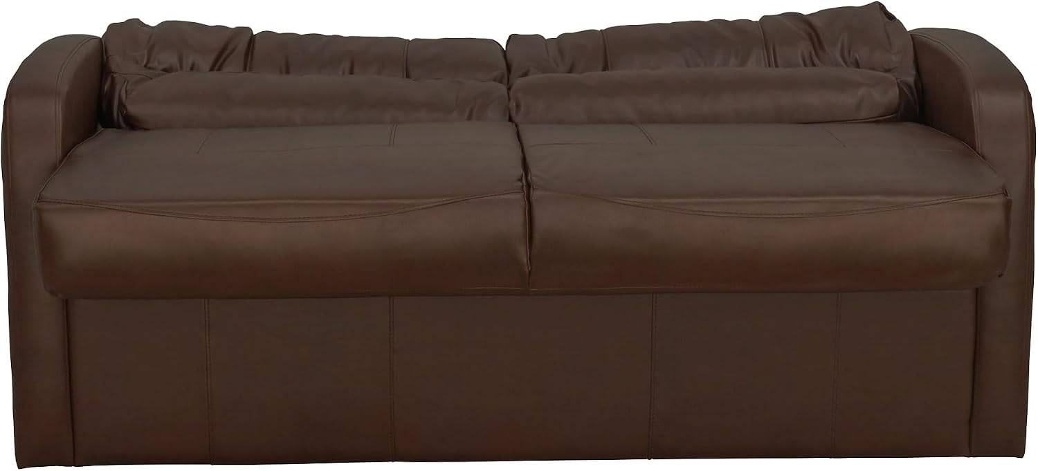 RecPro Charles Collection | 70' RV Jack Knife Sofa w/Arms | RV Sleeper Sofa | RV Couch | RV Living Room (Slideout) Furniture | Camper Furniture | Mahogany