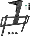 monTEK Motorized Ceiling TV Mount for 43-86 Inch TVs, Heavy-Duty 121lbs (4X Load Tested), Off-Center VESA Compatible, Electric Flip Down with Remote/App/Voice Control, Fits Flat & Pitched Roof