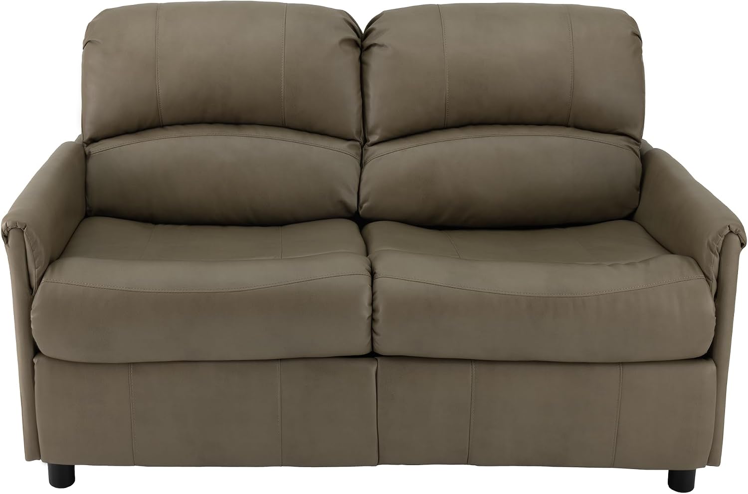 RecPro Charles Collection 60' RV Hide A Bed Loveseat | Memory Foam Mattress | Putty Faux Leather