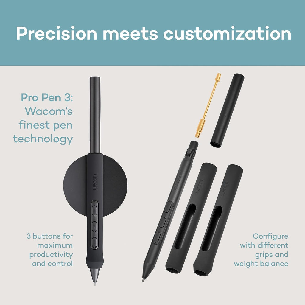 Wacom Intuos Pro Medium Bluetooth Professional Graphic Drawing Tablet with Pro Pen 3, Compatible with Mac, Windows - 2025 Edition