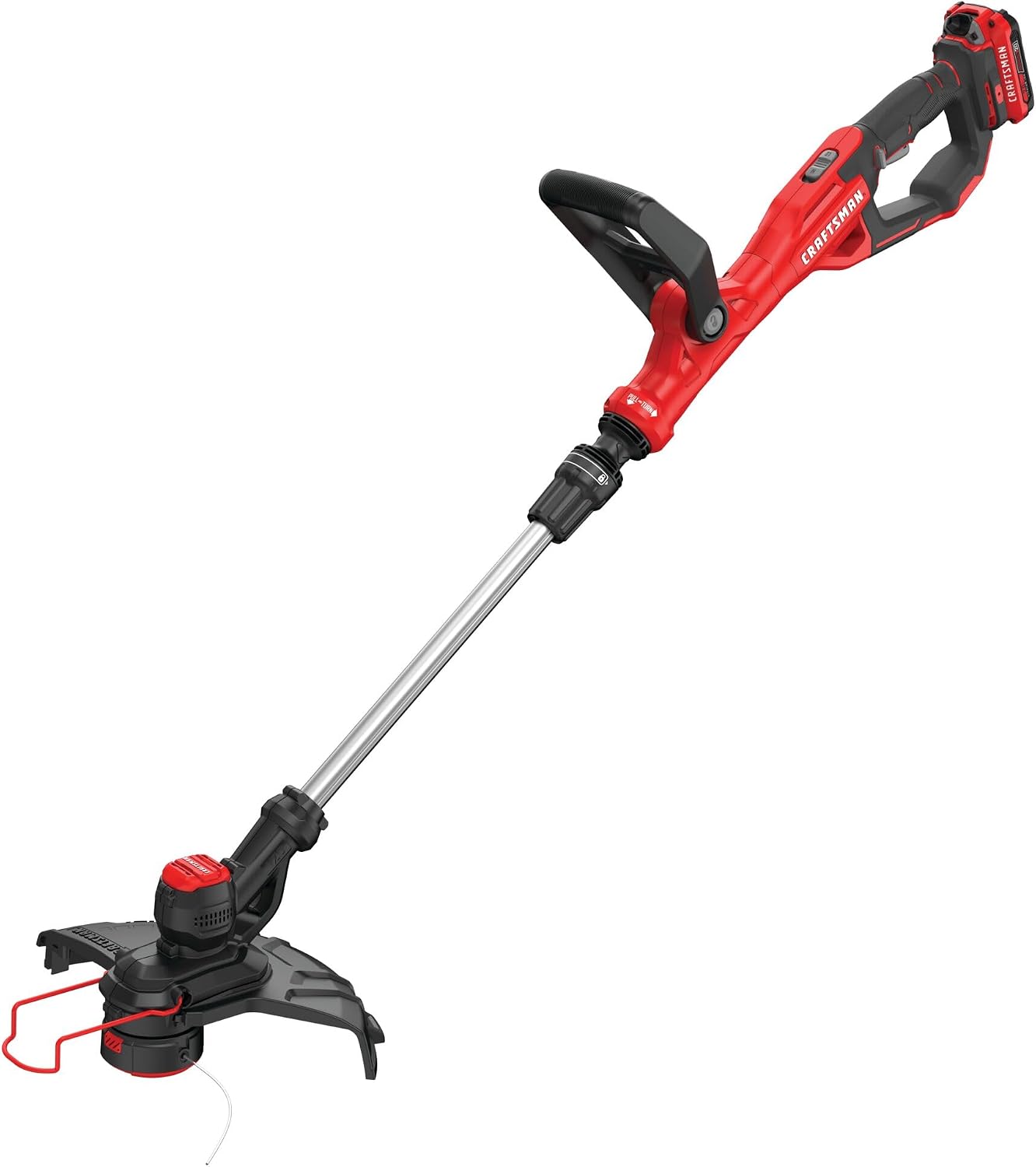 CRAFTSMAN V20 Weed Wacker Cordless String Trimmer and Edger, Weed Eater Includes 2.0 Ah Battery and Charger, Lightweight, Extended Runtime, 2 Speed (CMCST900D1)