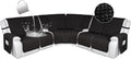 HDCAXKJ 100% Waterproof Reclining Sectional Couch Covers L Shape Recliner Sofa Cover Washable Quilted Soft Pet Dog Corner Recliner Slipcovers with Pockets (5 Seat and 2 Middle Console, Black)