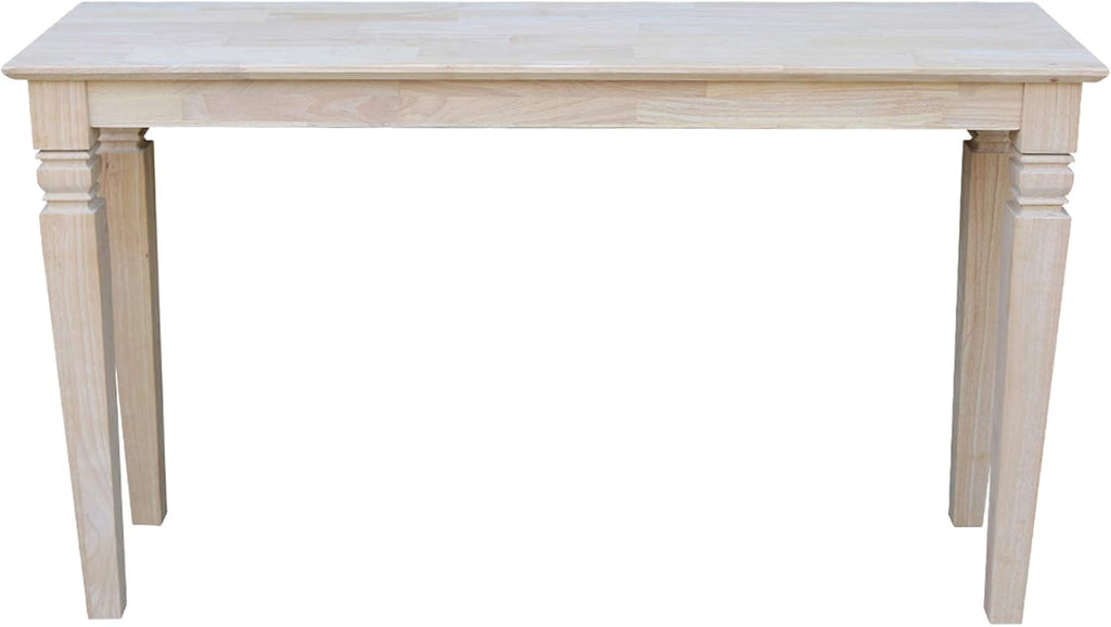 IC International Concepts, Java Console Table, Solid Real Wood, Sturdy Parawood, Living Room/Family Room/Entryway, 50LBS capacity, 52'W x 16'D x 30'H, Paint/Stain Ready, Unfinished
