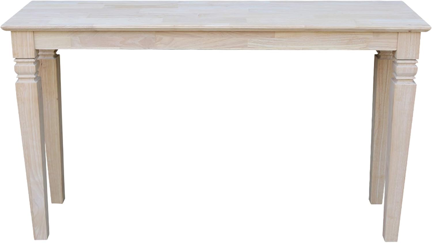IC International Concepts, Java Console Table, Solid Real Wood, Sturdy Parawood, Living Room/Family Room/Entryway, 50LBS capacity, 52'W x 16'D x 30'H, Paint/Stain Ready, Unfinished