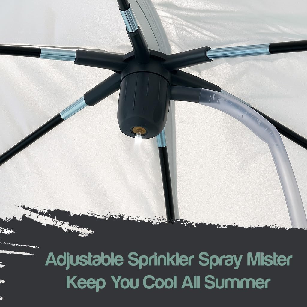 Lark 8' x 20' Metal Frame Pool with Canopy - UV Resistant Sunshade Canopy, Sprinkler Shower with Adjustable Mist Settings, Easy Installation - Perfect Pool for Summer Fun