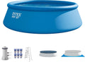 Intex 15ft x 48in Easy Set Outdoor Above Ground Swimming Pool Kit with Ladder, Cover, 1000 GPH GFCI Filter Pump and 6 Replacement Filter Cartridges