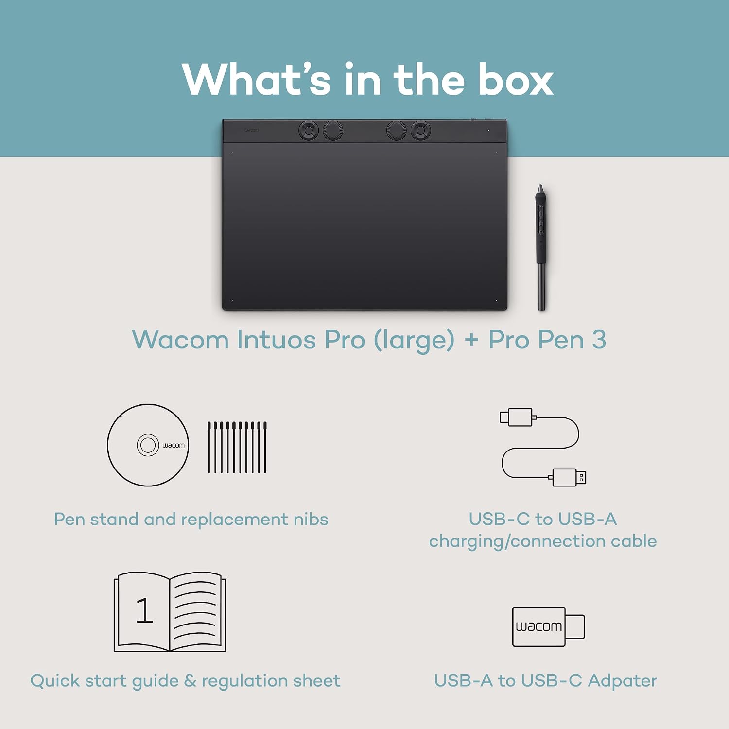 Wacom Intuos Pro Large Bluetooth Professional Graphic Drawing Tablet with Pro Pen 3, Compatible with Mac, Windows - 2025 Edition