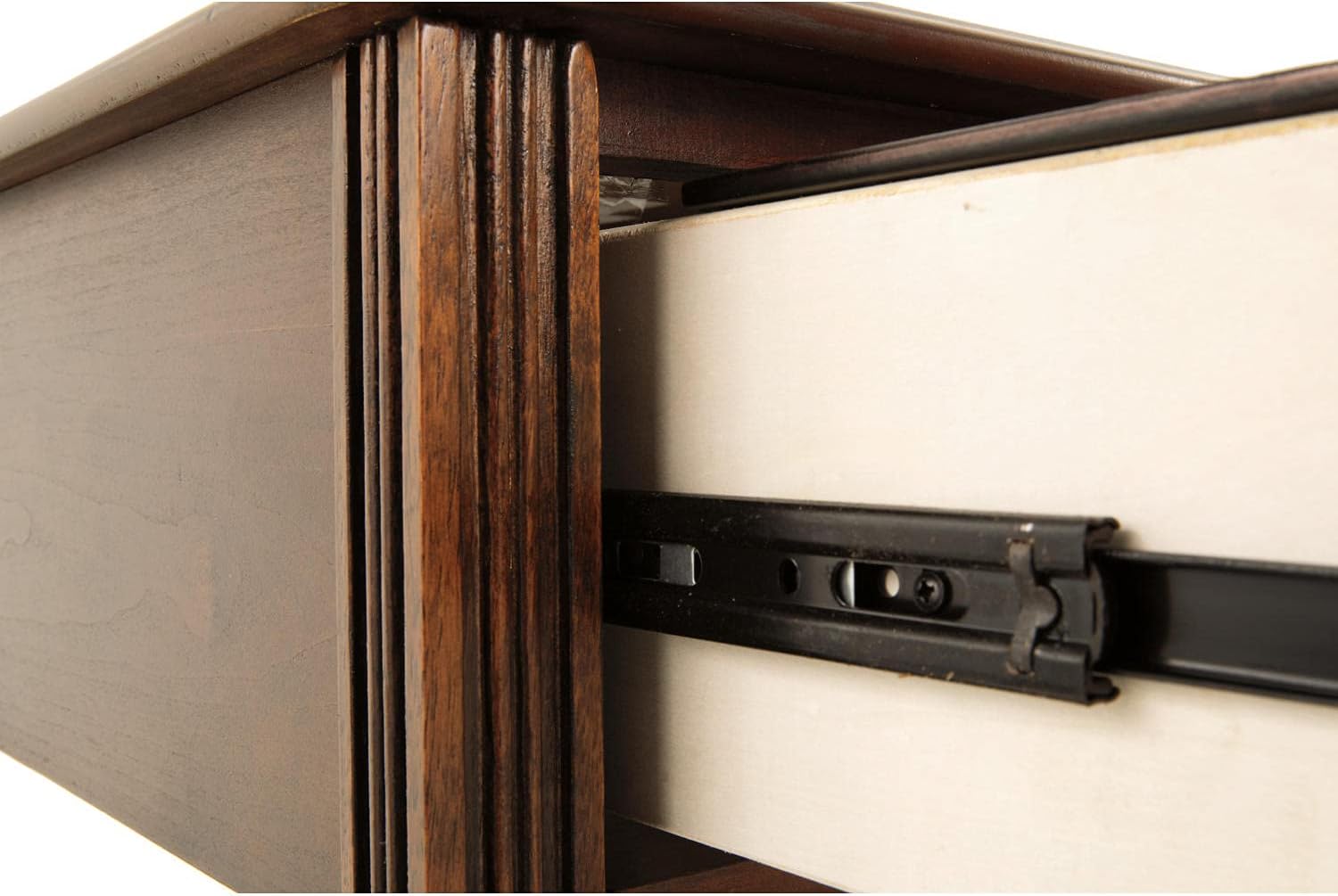 Signature Design by Ashley Breegin Chair Side End Table, 1 Drawer, 1 Fixed Shelf, Veneers, Wood, 13.13' W x 22.13' D x 23' H, Brown