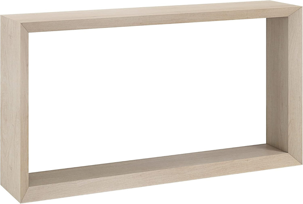 Henn&Hart 55' Wooden Rectangular Console Table Entryway Table, Sofa Table with Wooden Shelf for Entryway, Living Room, Couch, Hallway, or Office, Beech White