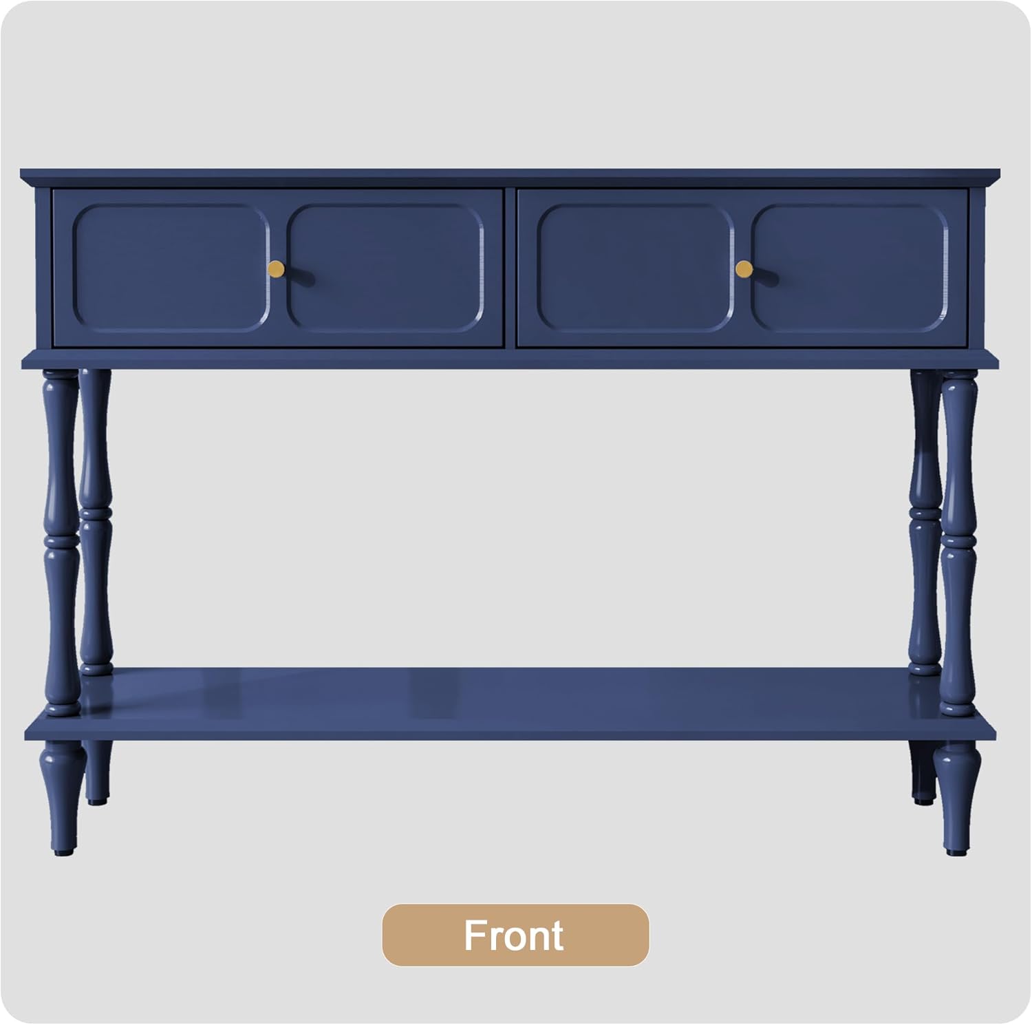 ARTPOWER Console Table with Drawers for Entryway, Mid-Century Entryway Table with Storage, Blue Narrow Entryway Table with Open Shelf Behind Sofa for Living Room, Foyer, Hallway