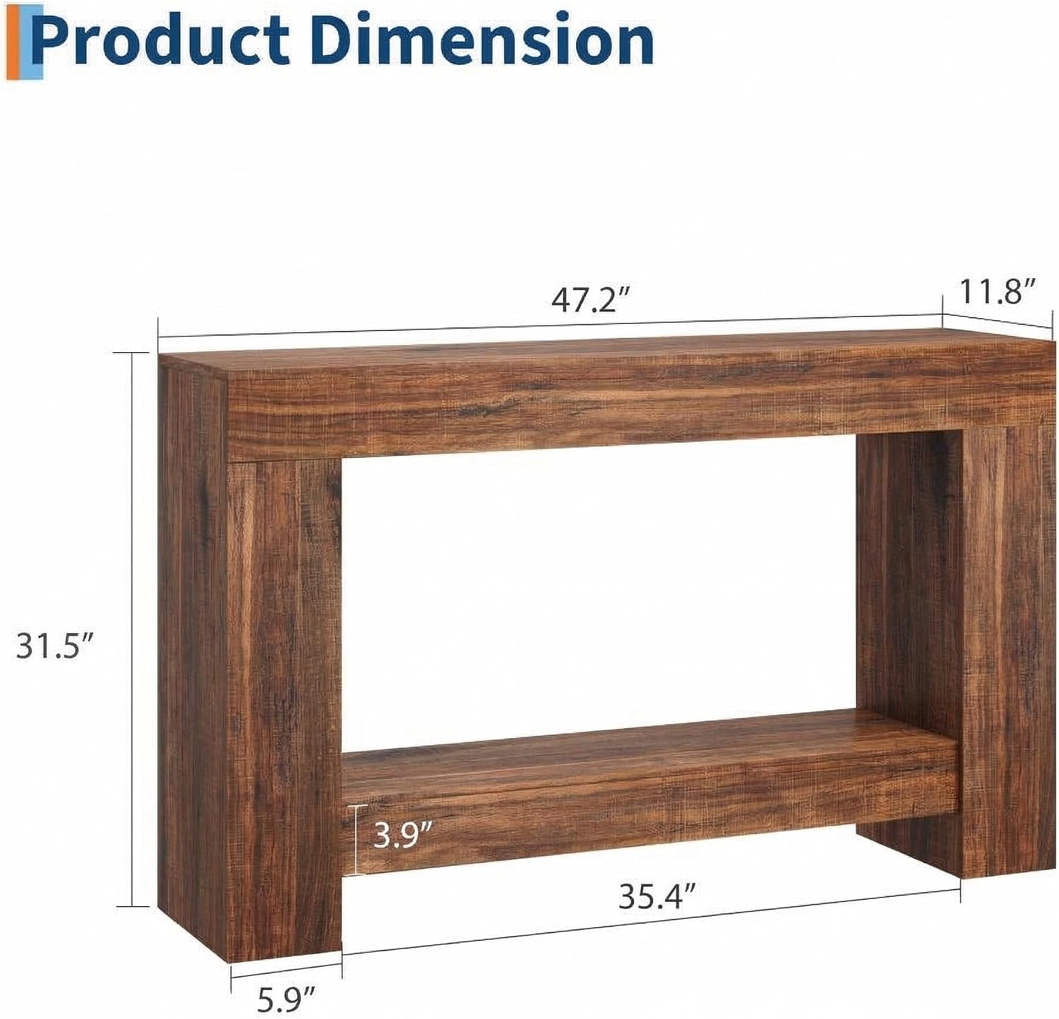 63-Inch Long Console Table, Farmhouse Sofa Table Behind Couch, Wooden Console Tables with Storage, Entryway Entry Tables for Hallway Entrance Living Room