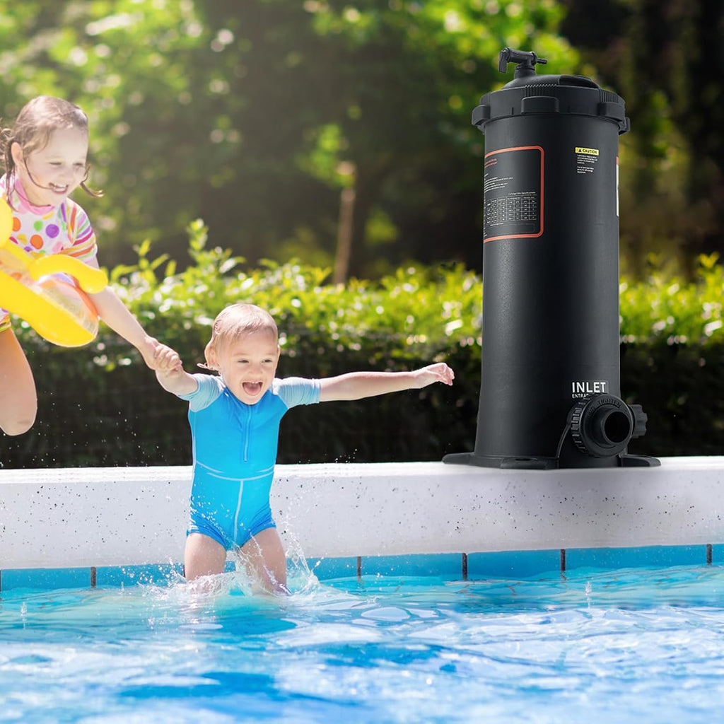 VEVOR 2026 Pro Pool Cartridge Filter Tank & Element for Above Ground & Inground Pools, Large 50Sq. Ft Cleaner System Compatible W/Pumps 1/3 to 1 HP| Up to 2483 GPH |for Pools Up to 19866 Gallons