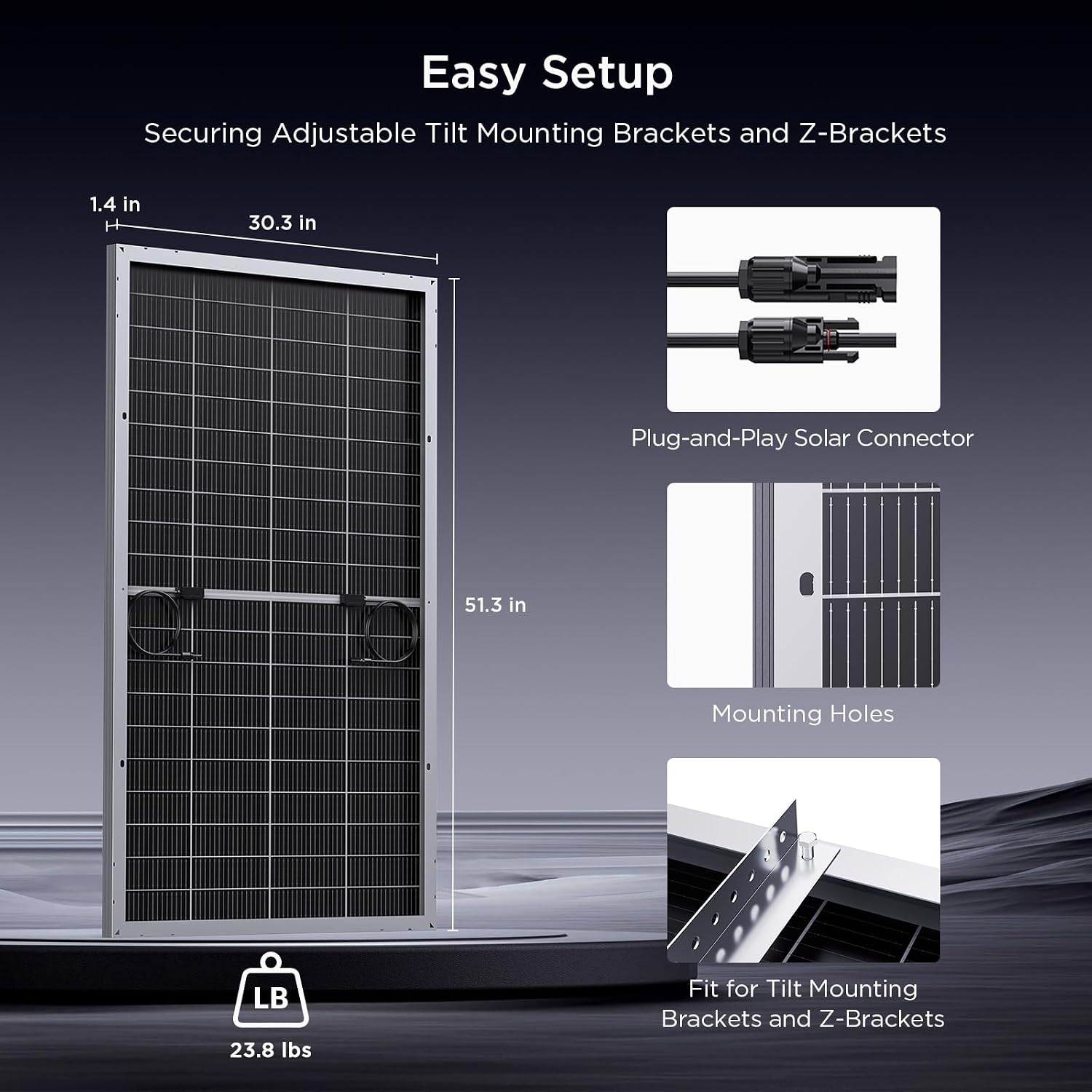 N-Type 16BB 200W Bifacial Solar Panel, 200W Solar Panel for 12V Battery Systems, 25% High Efficiency, Dual-Module Anti-Shade Design, for RV Van Rooftop Home Off-Grid