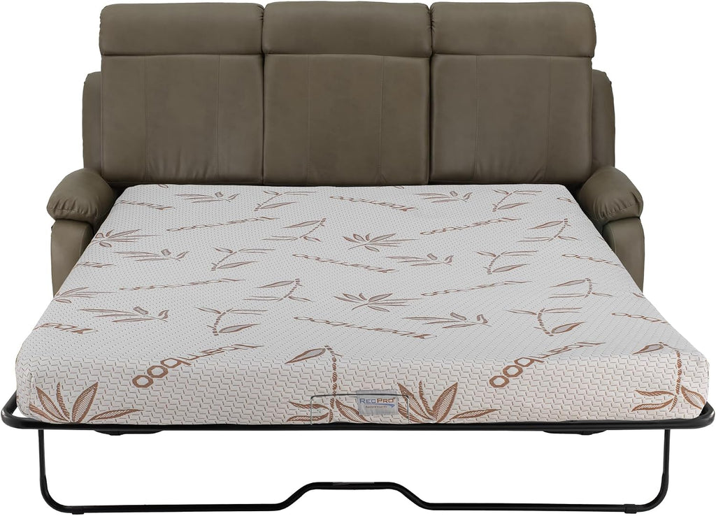 RecPro Charles Collection 80' RV Hide A Bed Loveseat | Memory Foam Mattress | RV Sleeper Sofa | Pull Out Couch | Putty