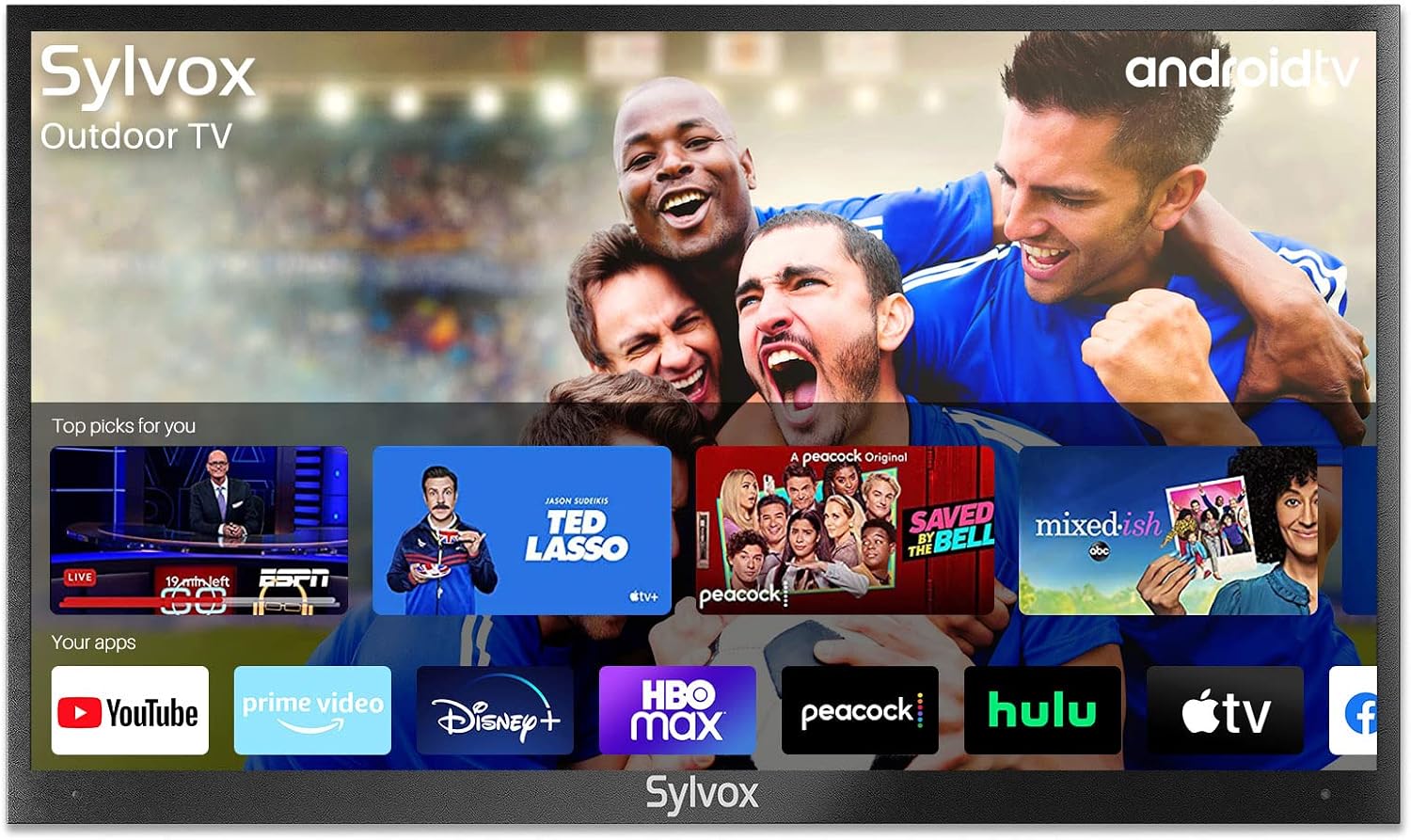 SYLVOX 65'' Outdoor Smart TV 4K UHD Waterproof TV 1000NIT High Bright, Android 11.0 Support Download APP ARC & CEC, Suitable for Outdoor Use(Deckpro Series)