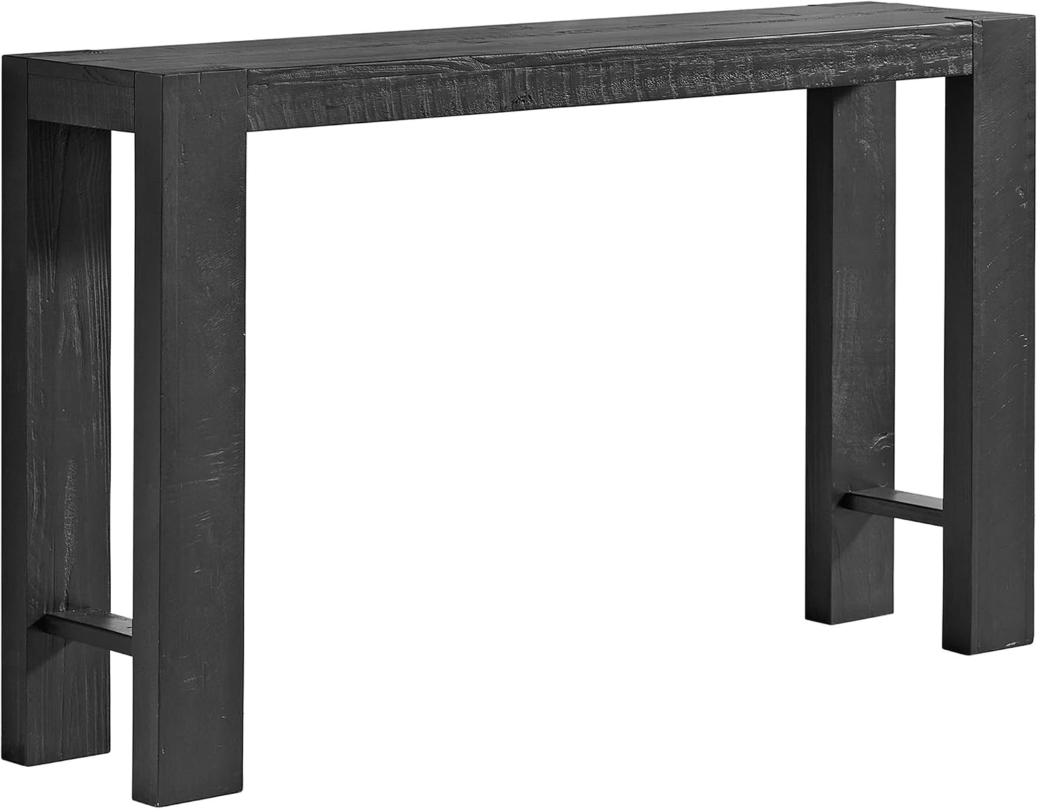 Alaterre Furniture Classic Solid Wood Console Table - 56 Inch Modern Farmhouse Entryway Table - Easy Assembly Living Room Furniture for Behind The Couch, Entryway, or Hallway (Black)