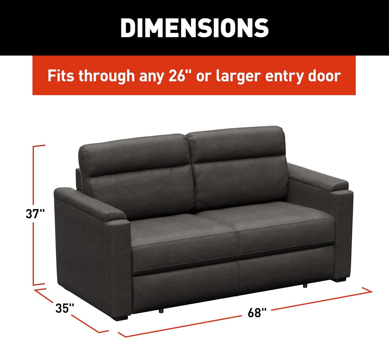 Thomas Payne Signature Heritage Series 68' McCoy RV Rest Easy Sleeper Sofa with Easy-to-Use Fold-Out Mechanism, 81' Bed Depth - 2024044353