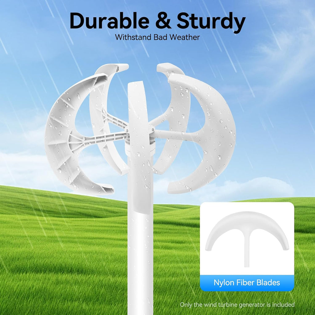 Wind Turbine Generator, 600W 24V Automatic Windmill Power Generator 5-Blade Home Wind Turbine System with Controller, Home Windmill Power Equipment Kit for Boats, Gazebos, Chalets