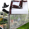 Outdoor Garden Poly Cover UV Resistant Brass Grommets Transparent Tarpaulin, 12x20 FT Plant Cover Transparent Tarpaulin Waterproof PVC Plastic, Outdoor Tarp for Furniture Patio Pergola Kennel