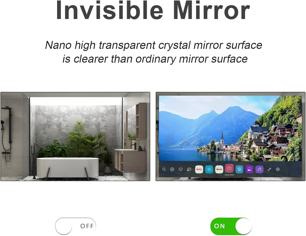 Soulaca 27 inch Bathroom Smart Mirror LED TV Shower Waterproof IP65 with Alexa Built-in Full HD ATSC Tuner Wi-Fi & Bluetooth webOS Model 2026